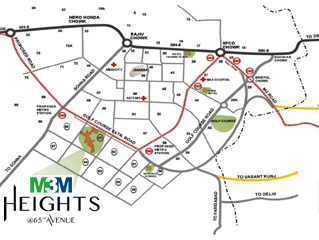 M3M Heights 65th Avenue Location Map